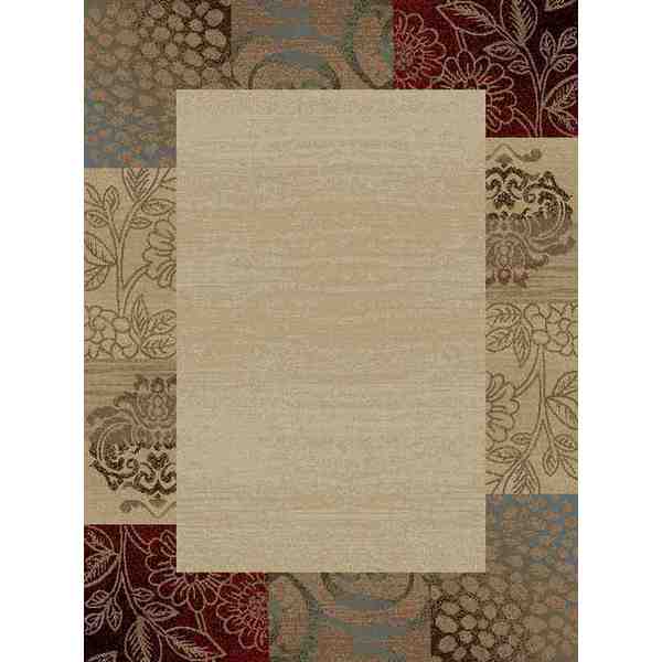 Shop Contemporary Floral Border Ivory Area Rug (5'3 x 7'3) - 5'3 x 7'3 ...