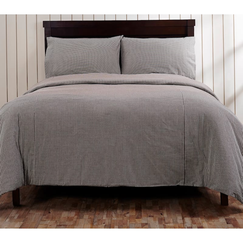 Cane Gingham Duvet Cover - Brown - King Sham