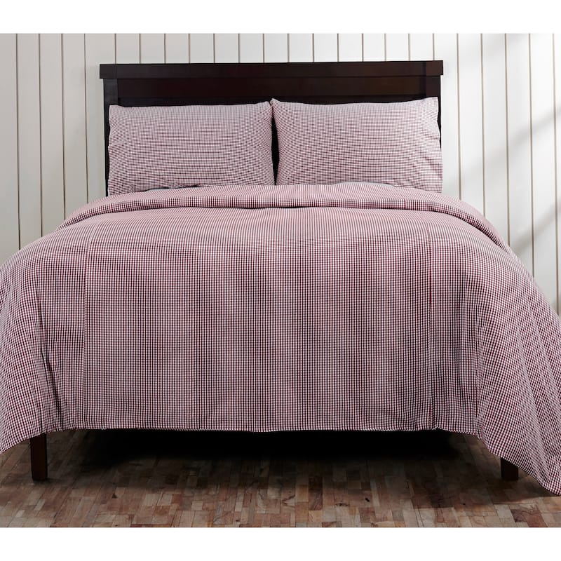 Cane Gingham Duvet Cover - Red - Twin