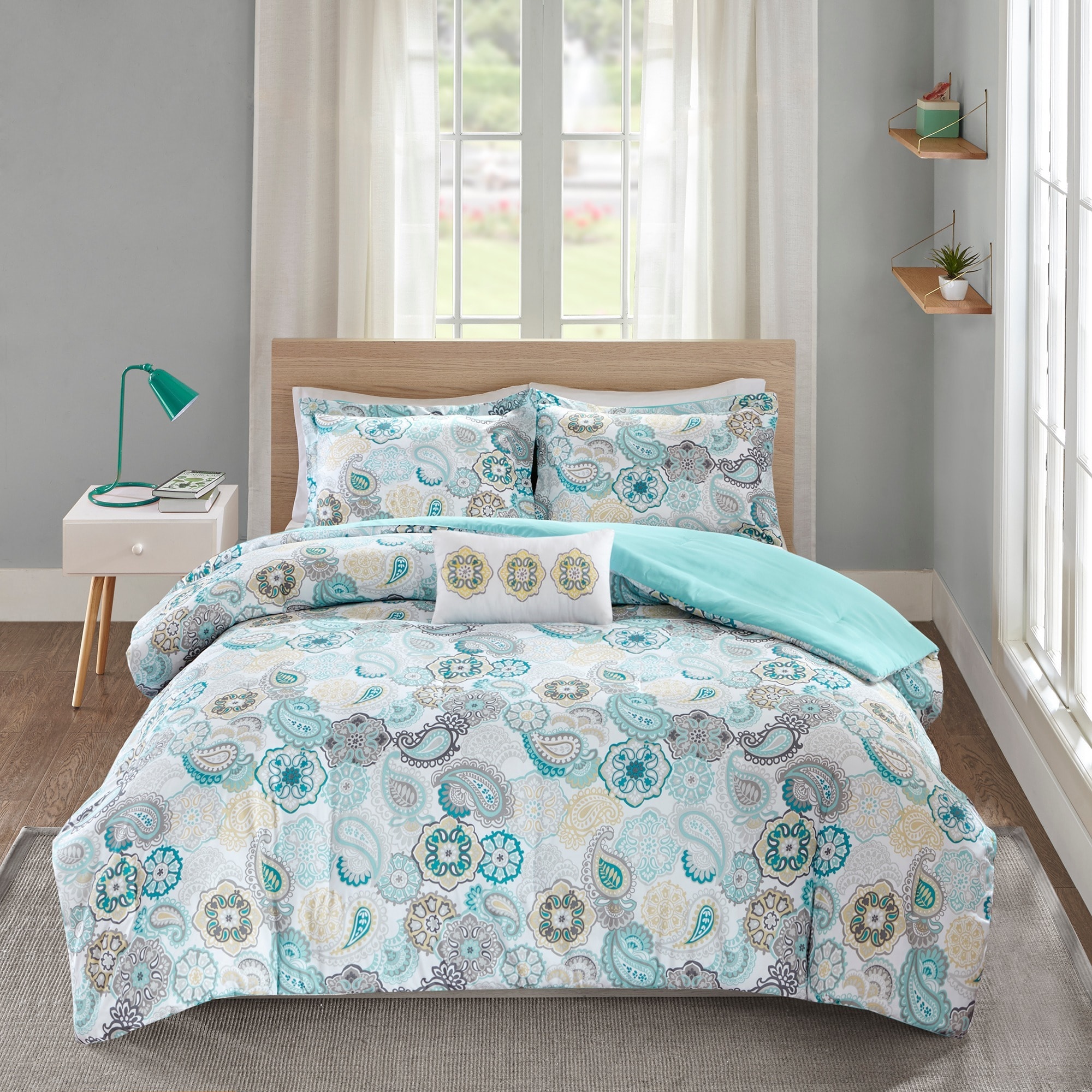 Jla Home Mizone Simi 4 piece Comforter Set Blue Size Twin