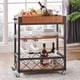 preview thumbnail 5 of 39, Myra Rustic Serving Cart with Wine Inserts and Removable Tray Top by iNSPIRE Q Classic