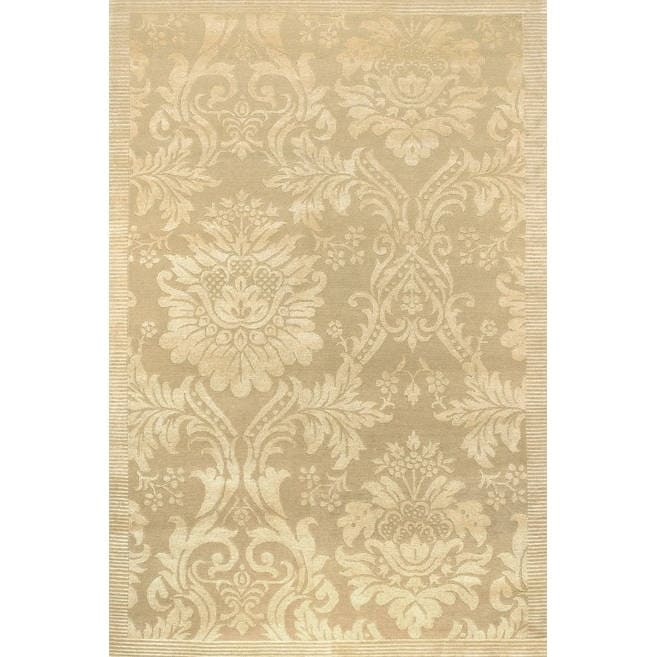 Impressions Antique Damask/ Gold ivory Area Rug (6 X 9)