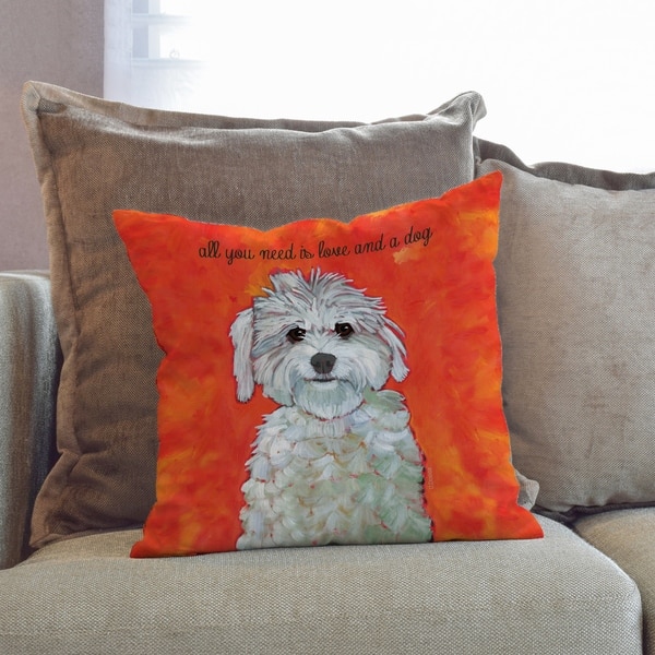 Shop Love A Dog Throw Pillow On Sale Free Shipping On Orders