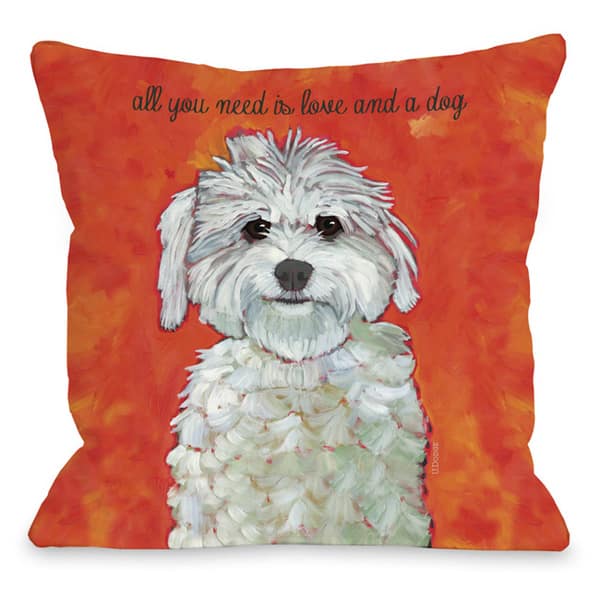 Shop Love A Dog Throw Pillow On Sale Free Shipping On Orders