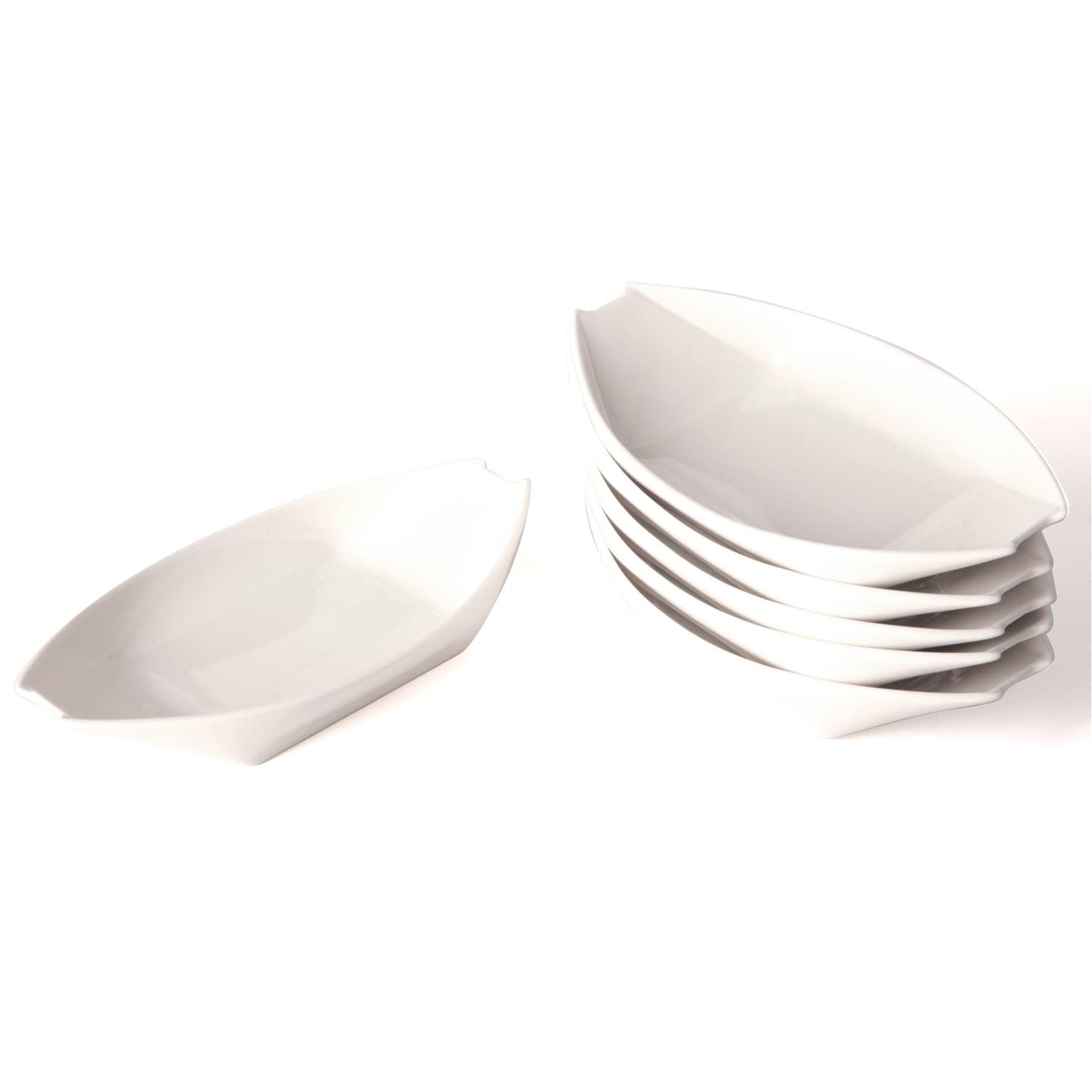 Whisper White 8 inch Sauce Dish Set (set Of 6)