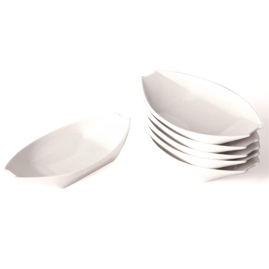 Whisper White 8-inch Sauce Dish Set (Set of 6)