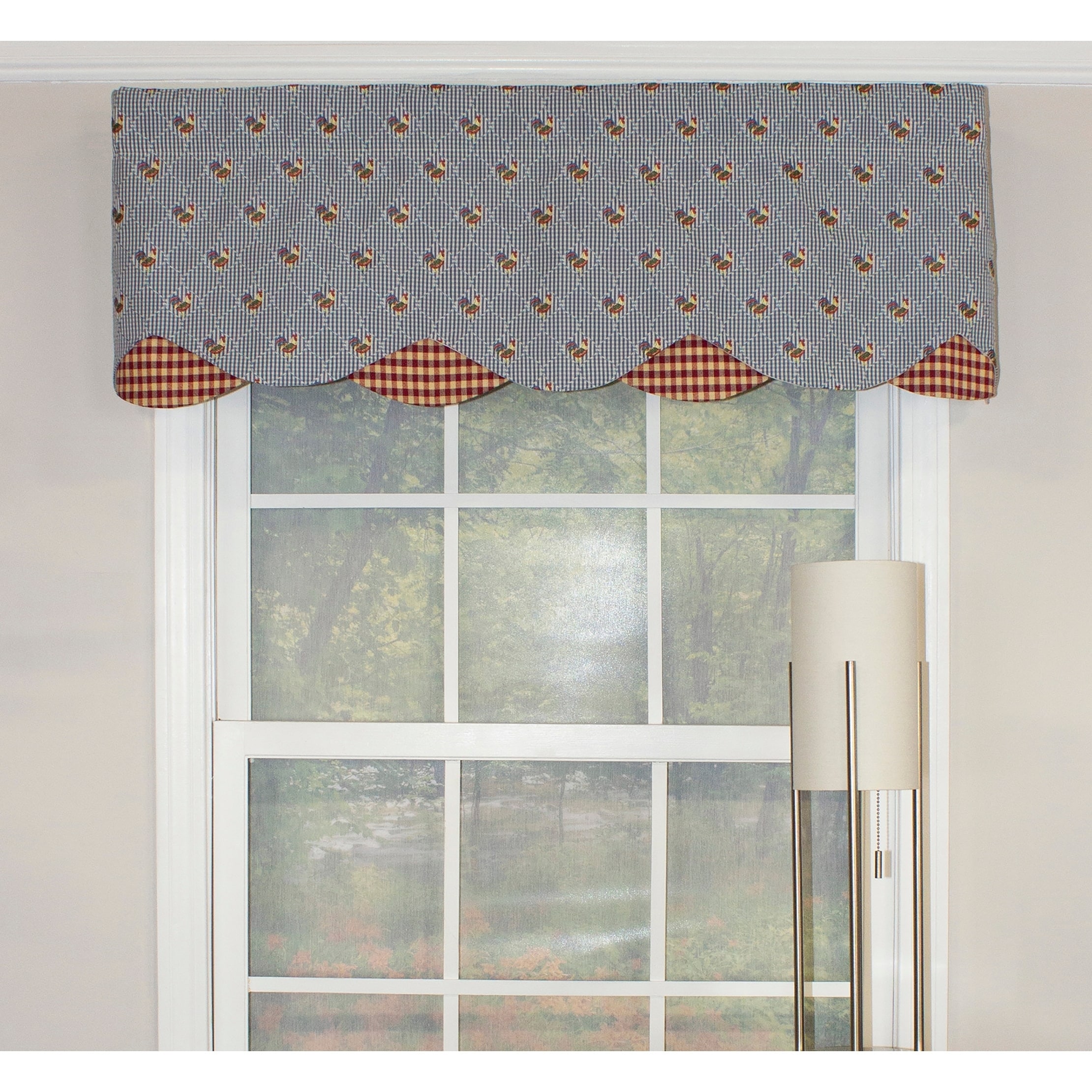 Henny Penny Blue Petticoat Window Valance