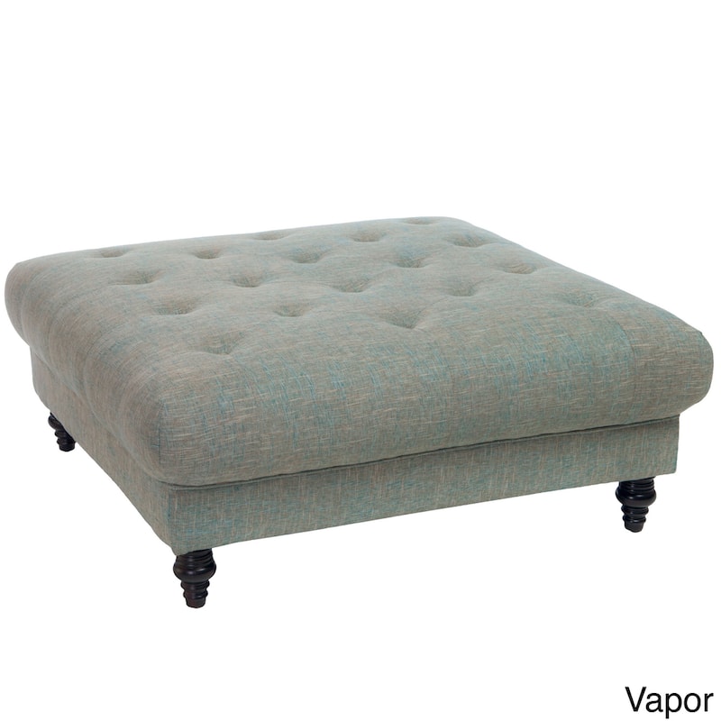 Bordeaux Vapor Fabric Tufted Ottoman by Christopher Knight Home