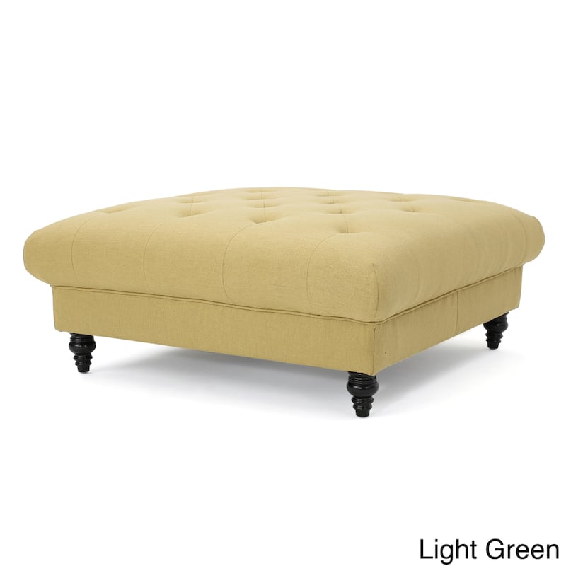 Bordeaux Vapor Fabric Tufted Ottoman by Christopher Knight Home