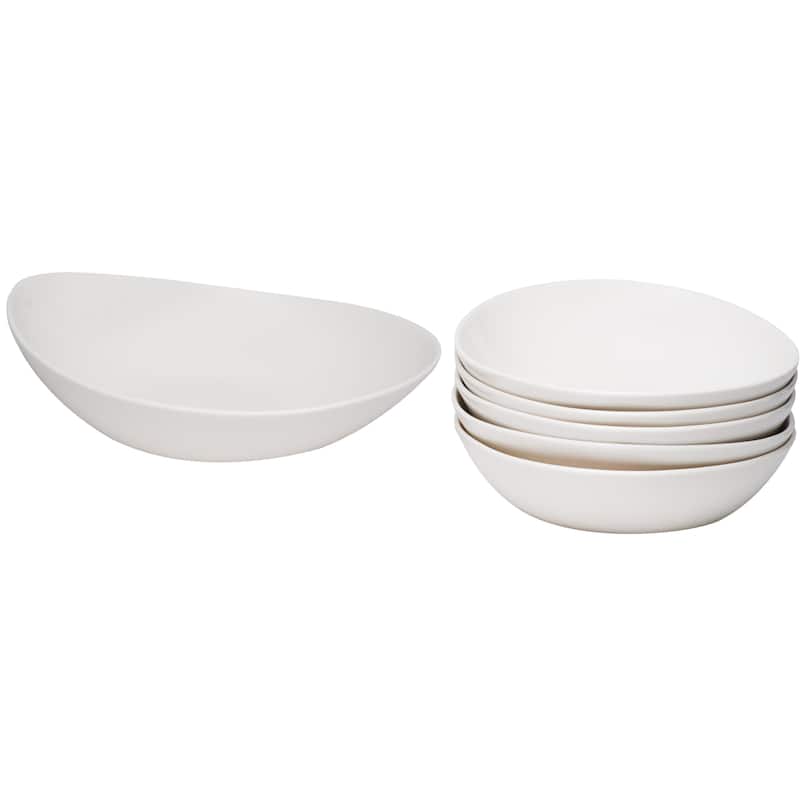 Whisper White Coupe Oval Pasta Bowls 22oz (Set of 6)