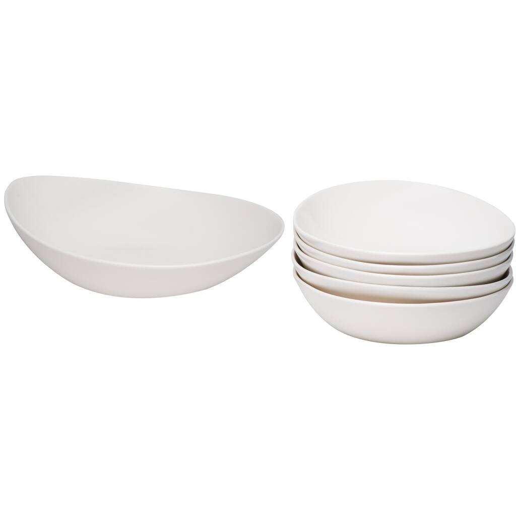 Whisper White Coupe Oval Pasta Bowls 22oz (Set of 6)