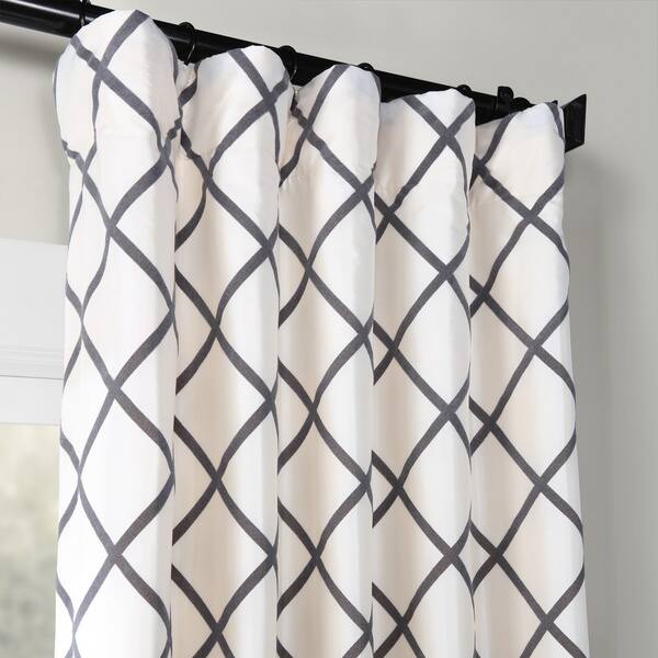 Shop Exclusive Fabrics Pavillion Pearl Flocked Faux Silk Curtain