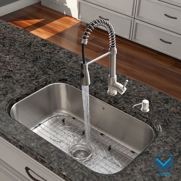 KRAUS 30 Inch Undermount Single Bowl 16 Gauge Stainless Steel Kitchen ...