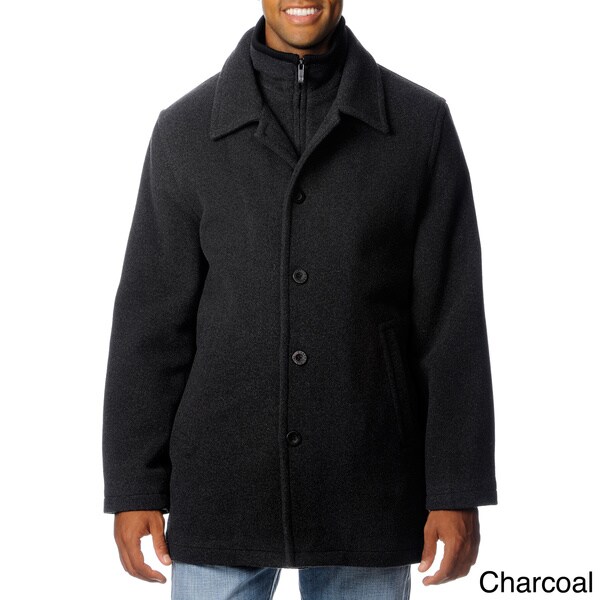 Chaps Men's Wool Blend Double Collar Coat - 15741929 - Overstock ...