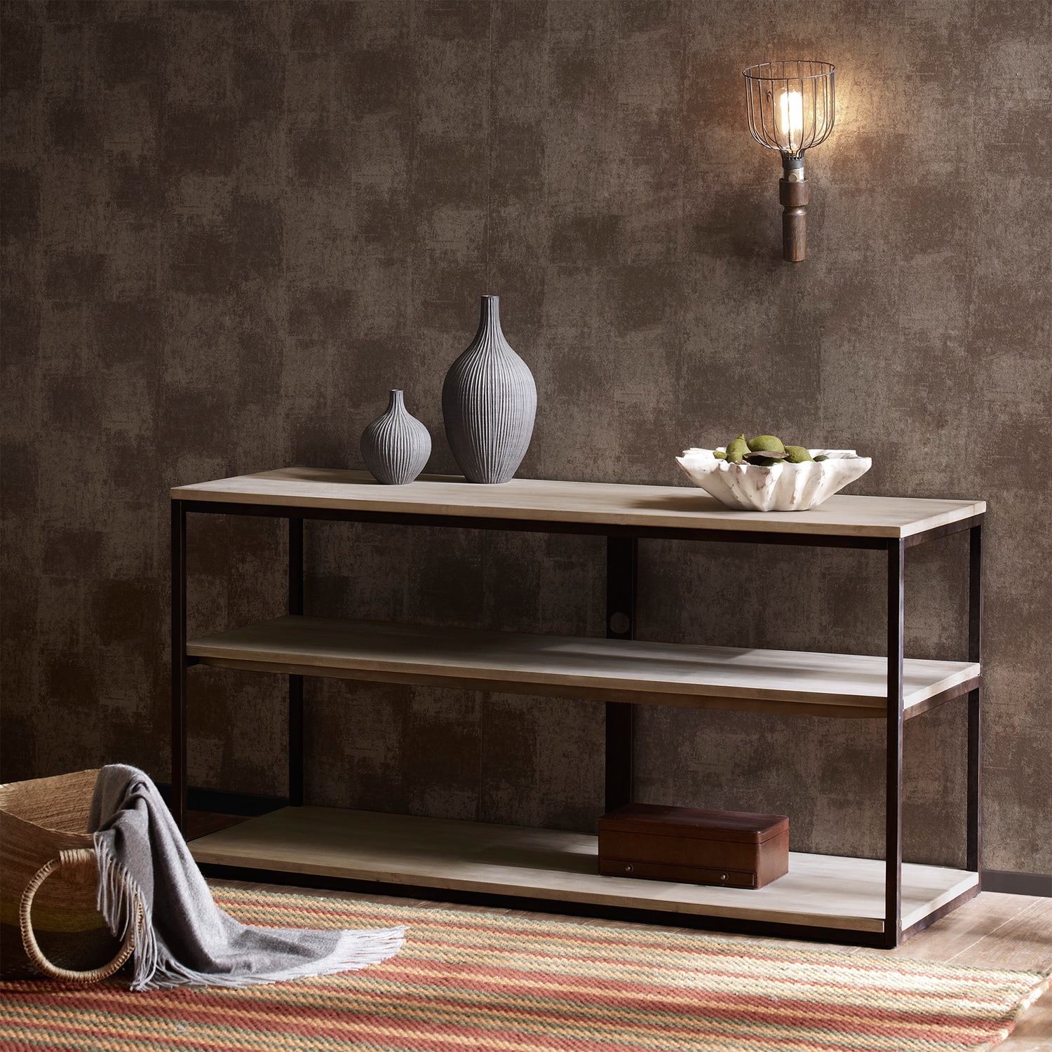 Renate Media Console Latte Finish