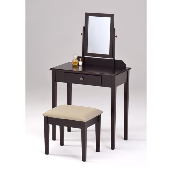 Shop Espresso Finish Contemporary Bedroom Vanity Set  and 