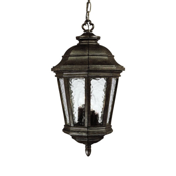 Shop Barrington Collection Hanging Lantern 4-light Outdoor Black Coral ...