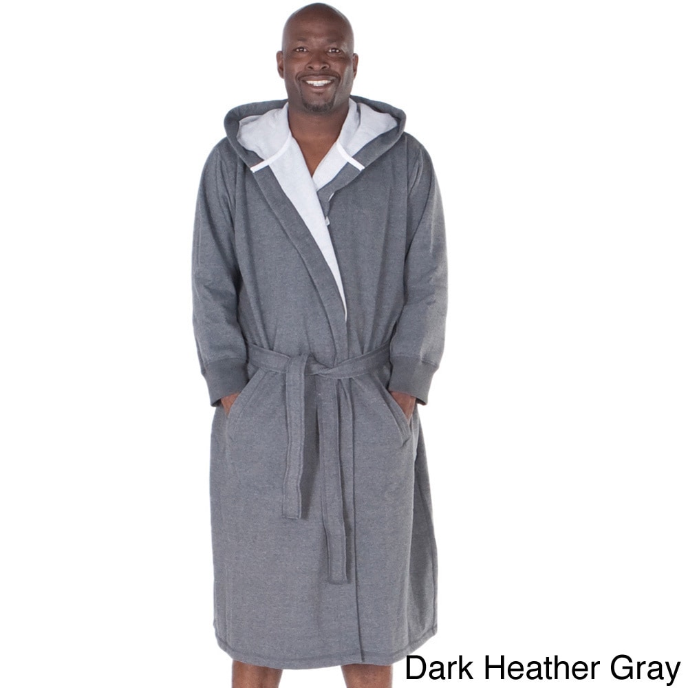 Del Rossa Mens Sweatshirt Style Fleece lined Cotton Bath Robe