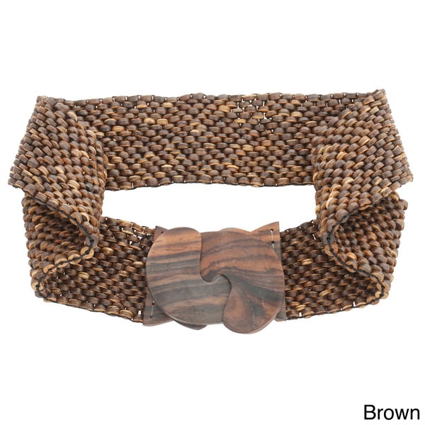 Natural Coco Beaded Stretchy Belt (Indonesia) Belts