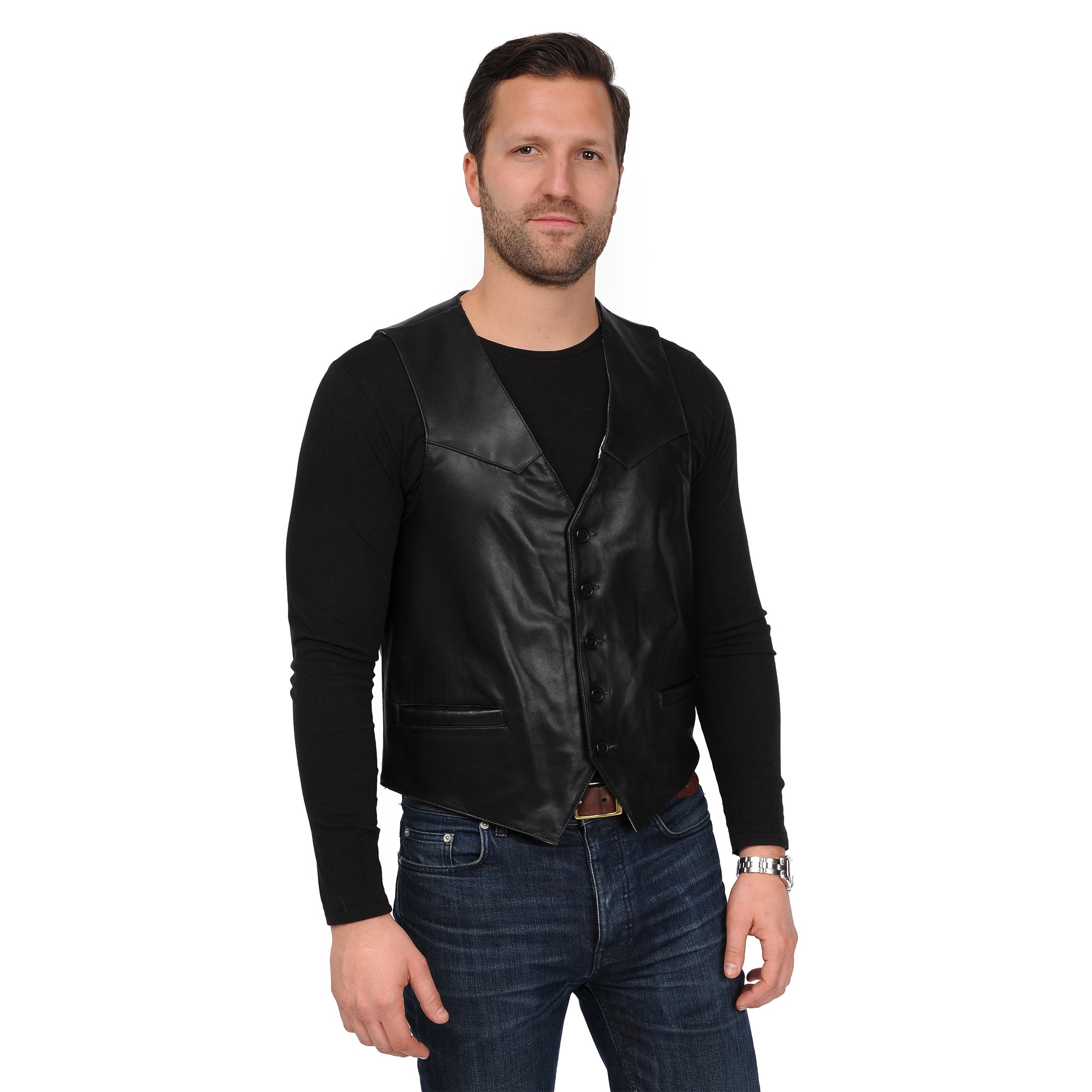 Shop EXcelled Men's Leather Vest Free Shipping Today