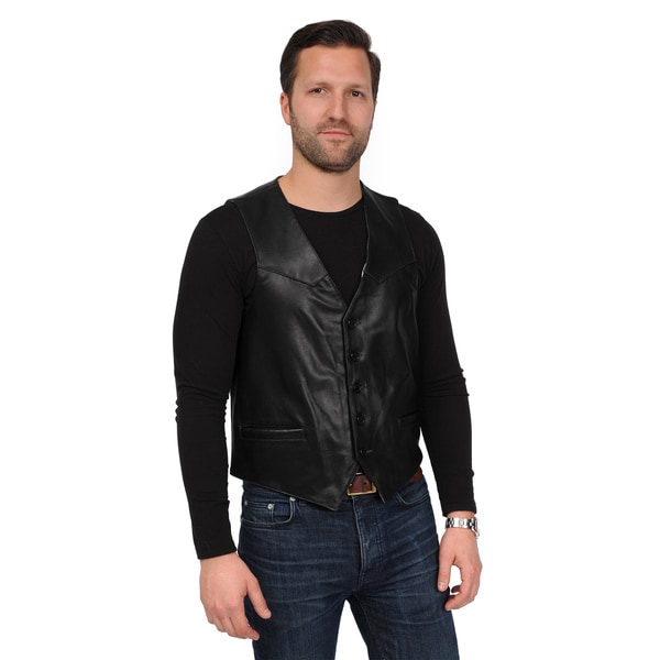 Shop EXcelled Men&#39;s Leather Vest - Free Shipping Today - Overstock - 8448676