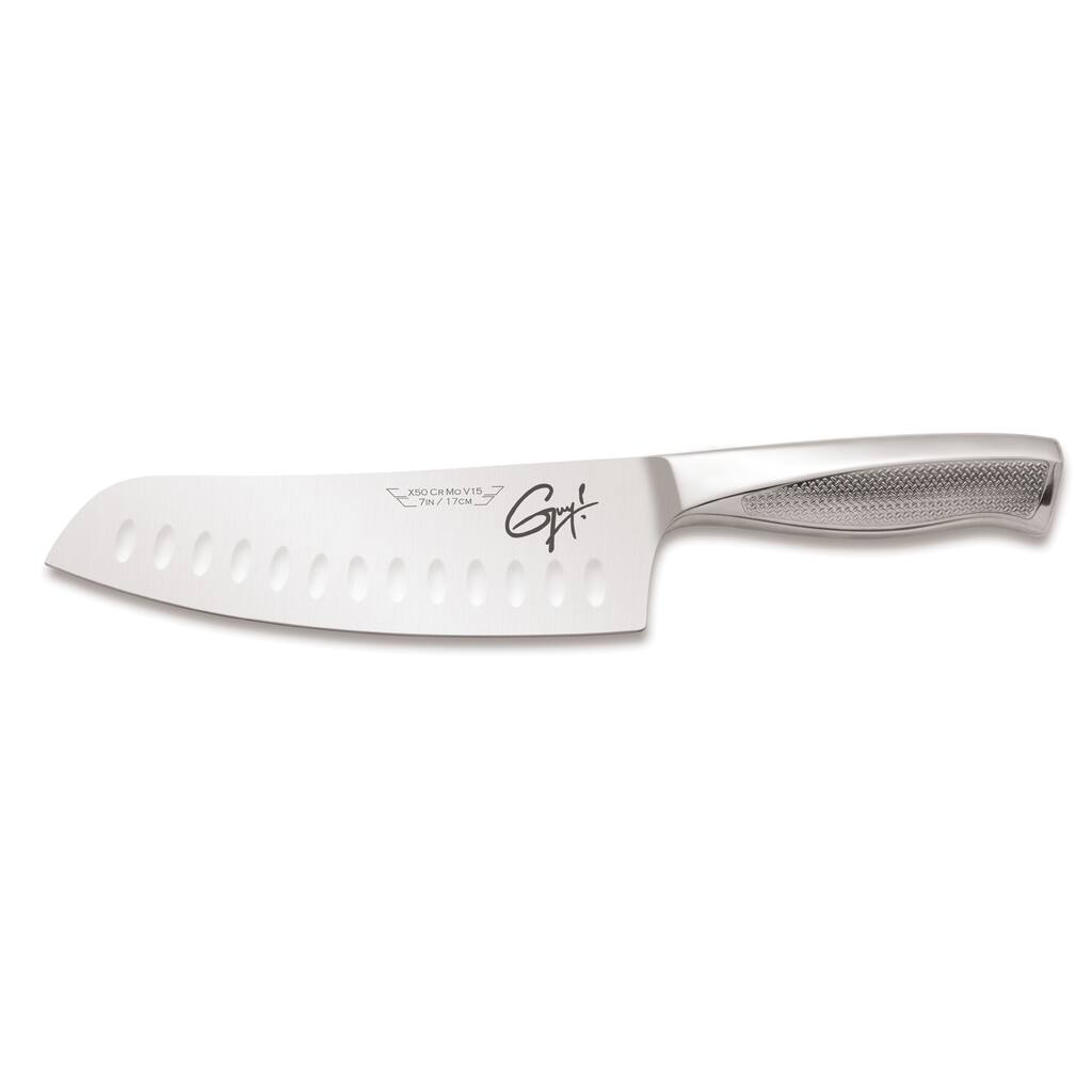Guy Signature 7-inch SS Rocking Santoku with Sheath