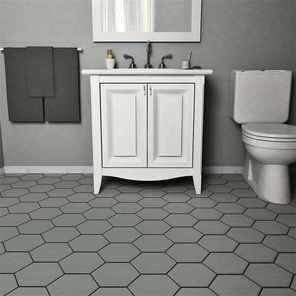 Shop Somertile 7x8 Inch Hextile Gris Porcelain Floor And Wall Tile