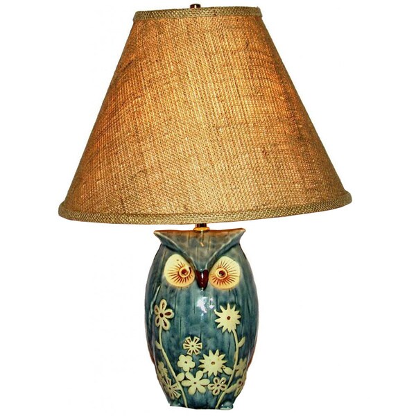 Blue And Brown Porcelain Owl 1 Light Table Lamp Multi Color Blue And Brown Porcelain Owl 1 Light Table Lamp Multi Color