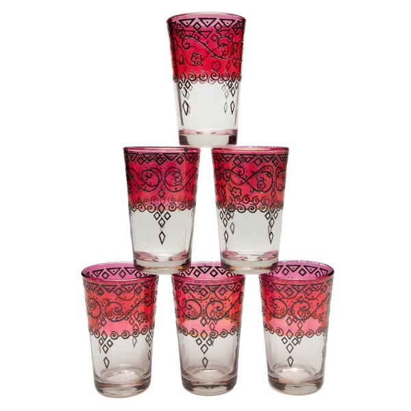 Shop Handmade Tangier Red Tea Glasses (Morocco) Free Shipping Today