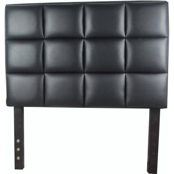 Modern Twin Size Headboard Black Faux Leather Kids' Beds