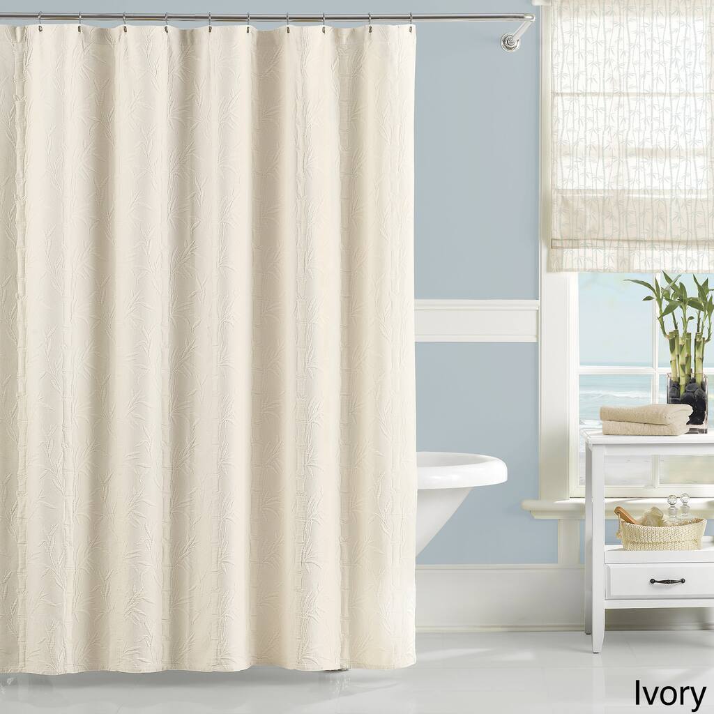 Luxury Matelasse Nepal Bamboo Pattern Shower Curtain