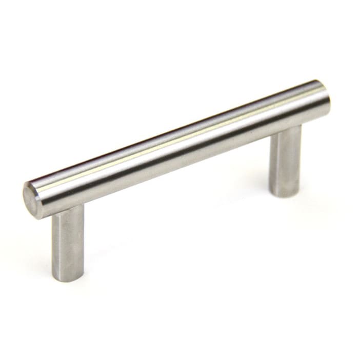 Stainless Steel 4 inch Cabinet Bar Pull Handles (case Of 25) (100 percent stainless steelFinish Brushed nickelOverall length 4 inches (100mm)Hole to hole spacing 3 inches (75mm)Projection 1.6 inchesDiameter 0.5 inchModel 12SL0004S)