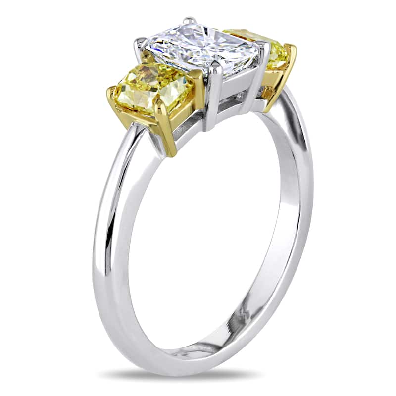Miadora Signature Collection 18k Gold 2ct TDW Yellow and White Diamond Ring