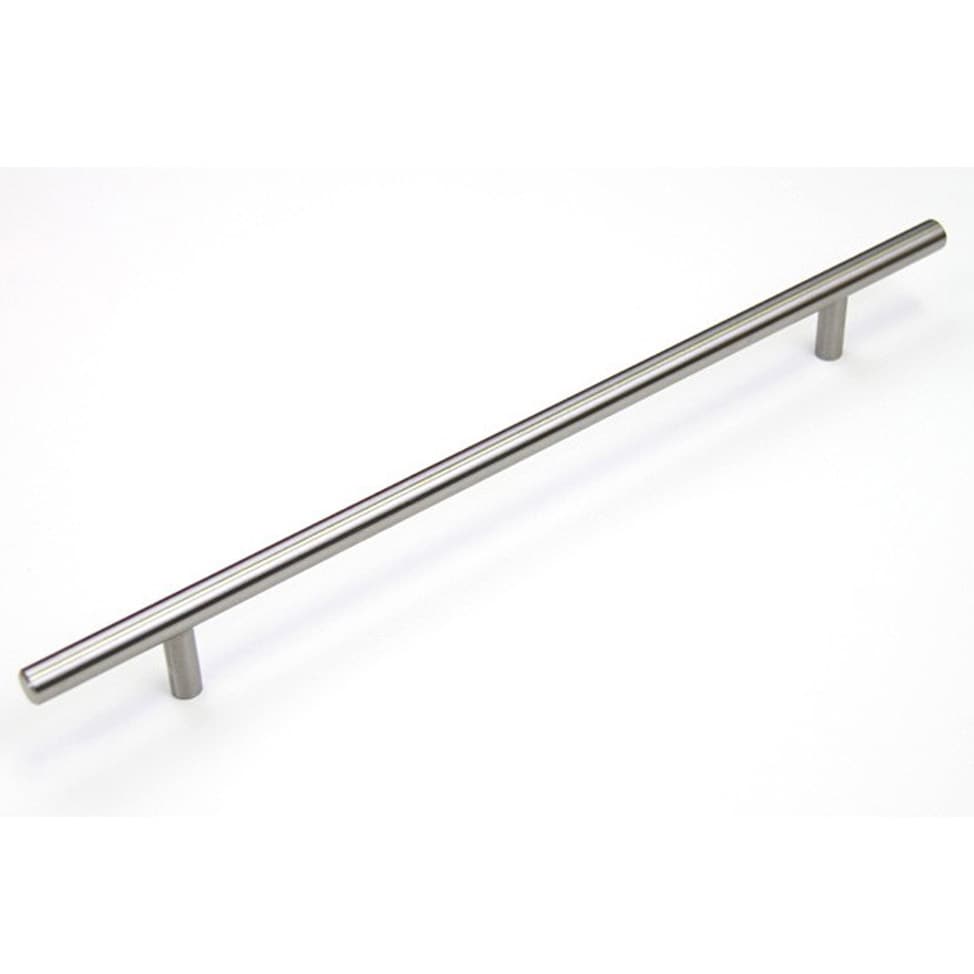 14 inch Stainless Steel Cabinet Bar Pull Handles (case Of 10) (100 percent stainless steelFinish Brushed nickelOverall length 14 inches longHole to hole spacing 10 inchesProjection 1 3/8 inchesDiameter 1/2 inches roundModel 12SL0014S)