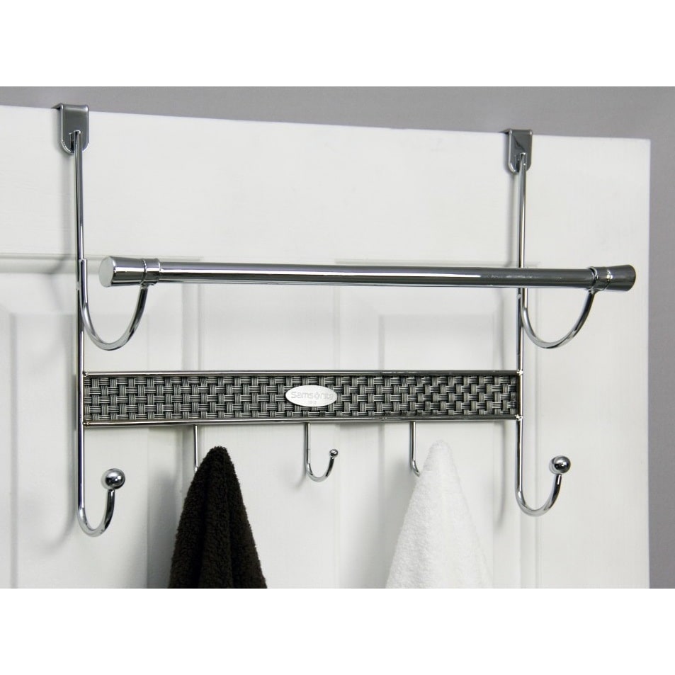 Over the door 5 hook Chrome Towel Rod