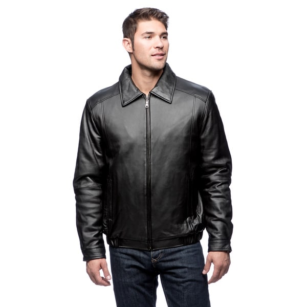 Excelled Men's Collection Lamb Leather Bomber Jacket - Overstock ...