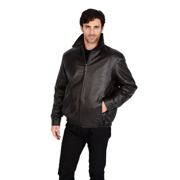 Excelled Men's Collection Lamb Leather Bomber Jacket - Overstock - 8454567