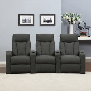 ProLounger Home Theater Charcoal Gray Linen 3 Piece Wall Hugger Recliner Chair Set PORTFOLIO Recliners