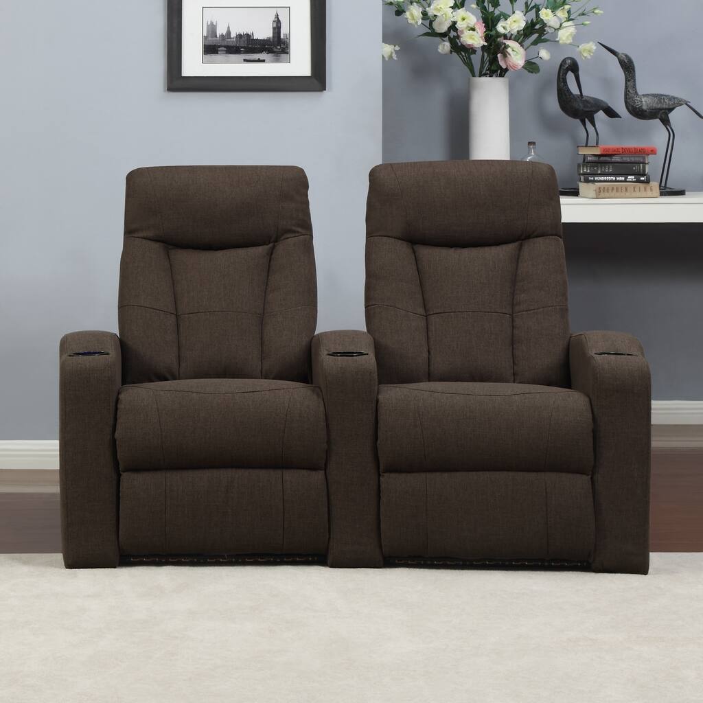 ProLounger Home Theater Brown Linen 2-piece Wall Hugger Recliner Chair Set