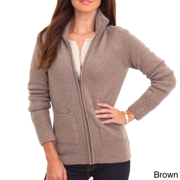 Luigi Baldo Women's Italian Cashmere Full zip Sweater Luigi Baldo Cashmere Sweaters