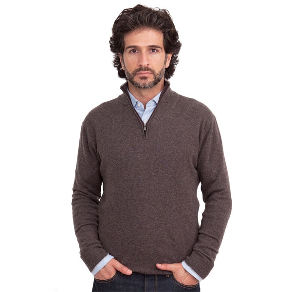 Shop Luigi Baldo Italian Made Men's Cashmere 1/4 Zip Sweater - Free ...