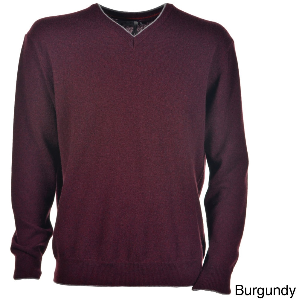 Luigi Baldo Luigi Baldo Italian Made Mens Cashmere V neck Sweater Red Size L