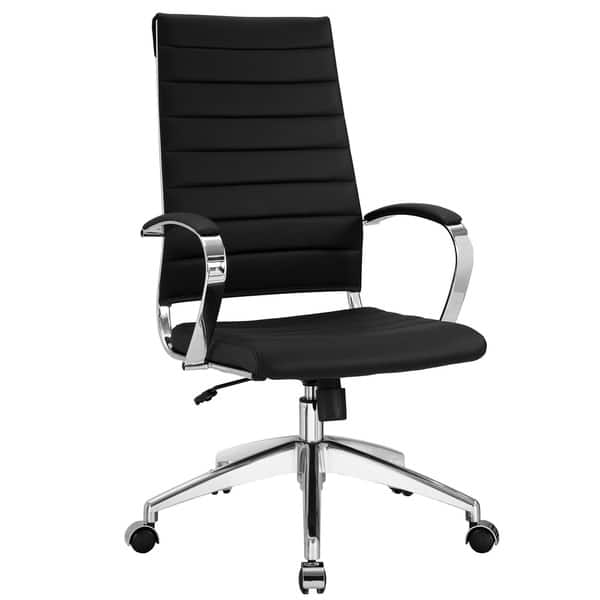 Modway Jive Ribbed High Back Tall Executive Swivel Office Chair With Arms In Black Modway Jive Ribbed High Back Tall Executive Swivel Office Chair With Arms In Black