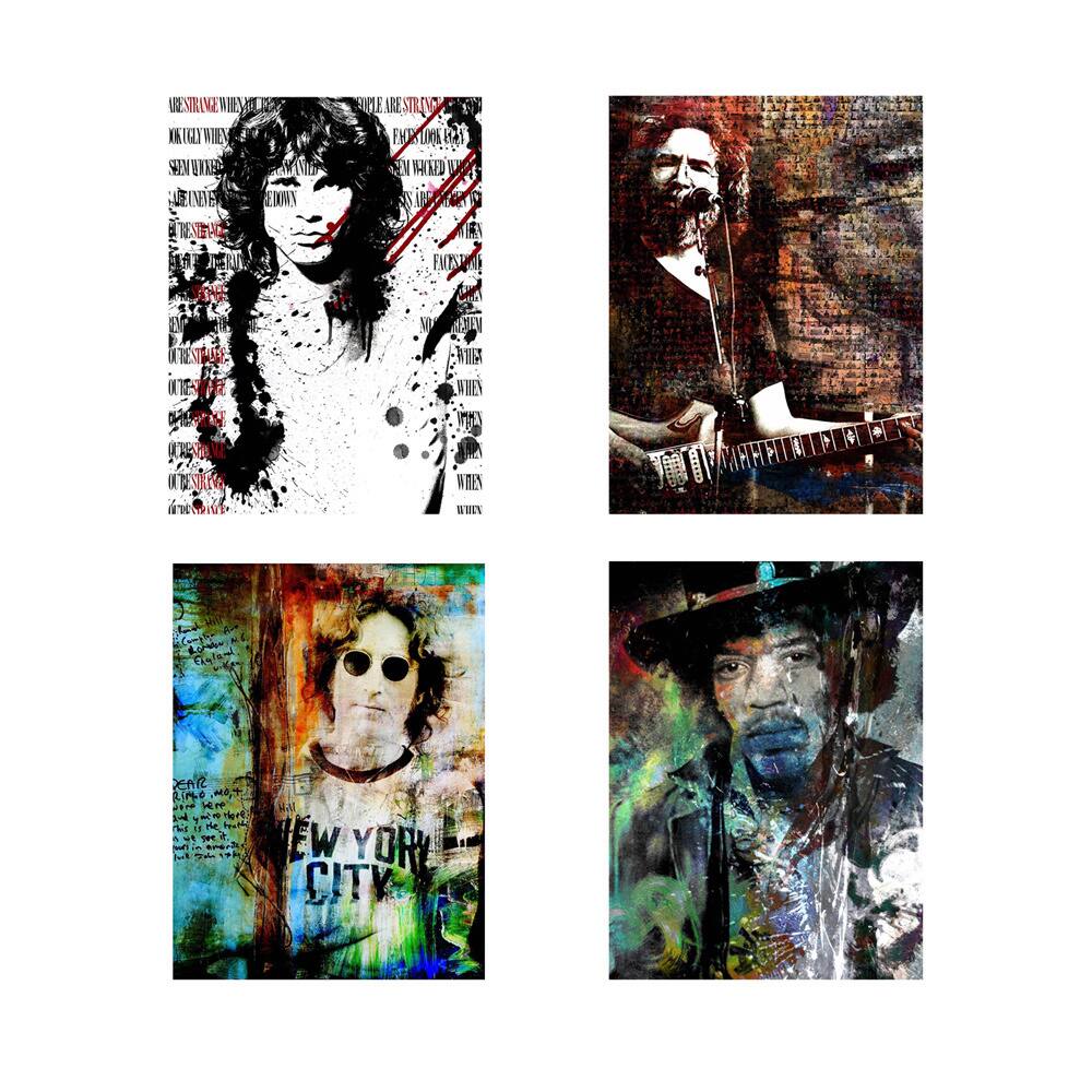Ready2HangArt 'Rock Stars' 4-piece Canvas Wall Art