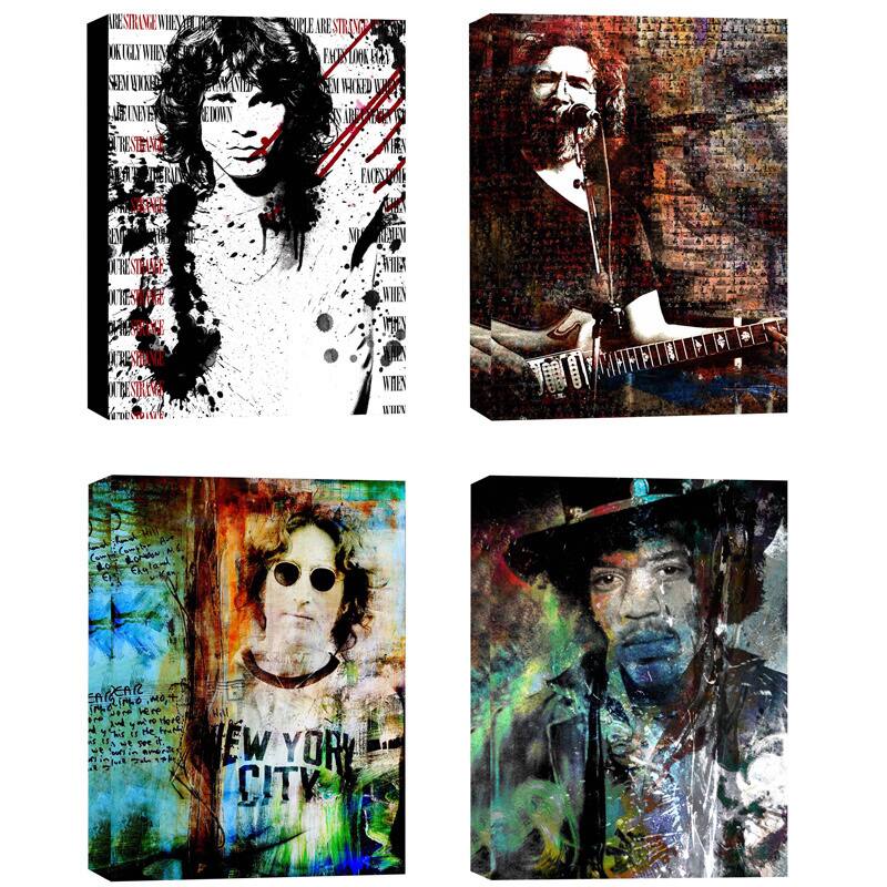 Ready2HangArt 'Rock Stars' 4-piece Canvas Wall Art