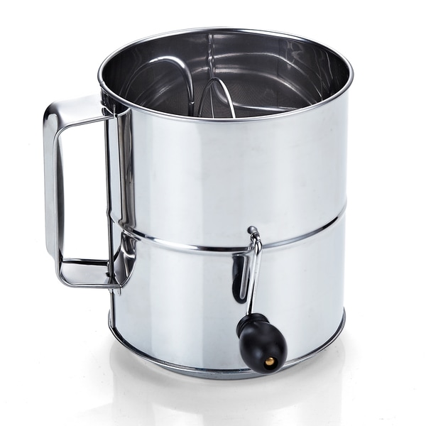Shop Cook N Home 8Cup Stainless Steel Flour Sifter, Hand Crank