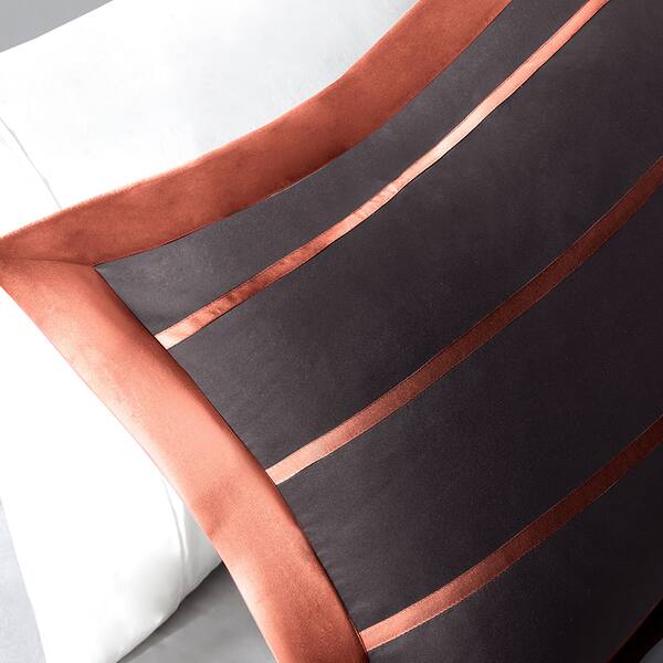 Shop Mi Zone Jonah Striped Orange Grey Comforter Set On Sale