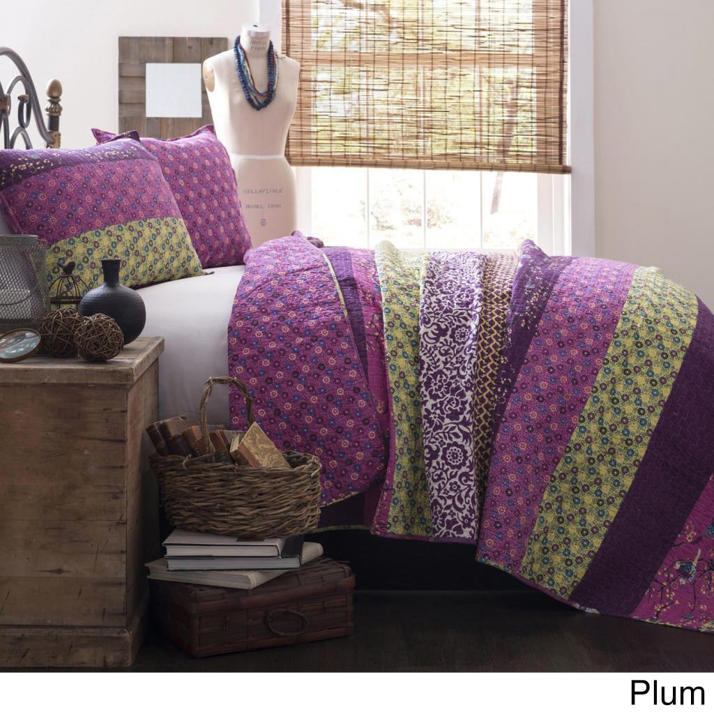 Lush Decor Lush Decor Royal Empire 3 piece Quilt Set Purple Size King