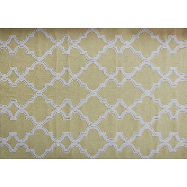 Handhooked Jafar Yellow Area Rug 7' x 10' Overstock 8458859