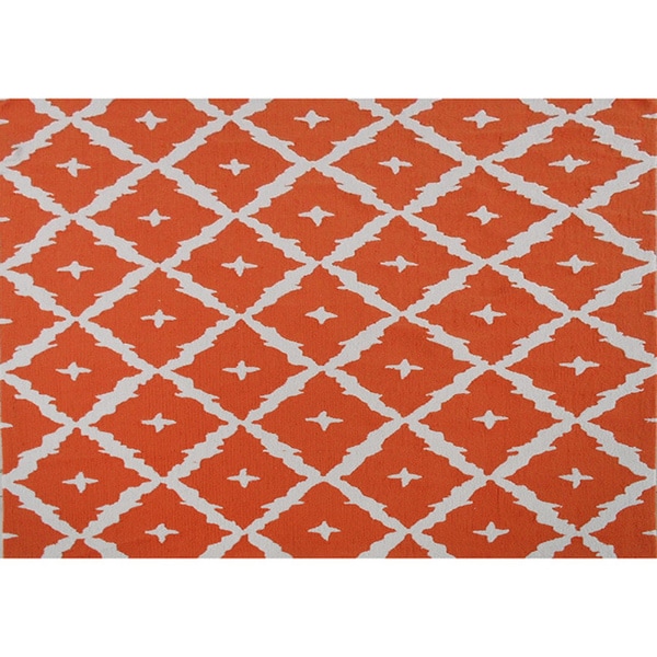 Hand-hooked Tangier Orange Area Rug (7' x 10') - 7' x 10'